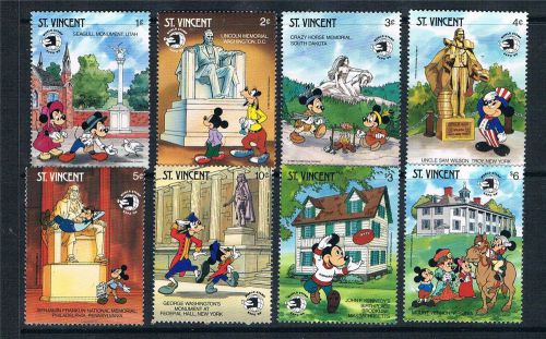 St vincent 1989 world stamp expo sg 1397/1404 mnh