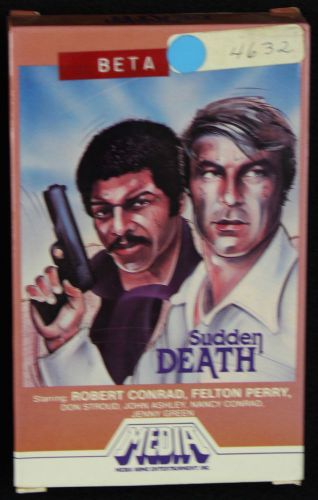 1982 SUDDEN DEATH ROBERT CONRAD BETA BETAMAX VIDEO VIDEOTAPE TAPE MOVIE