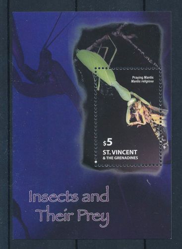 [33148] st. vincent &amp; grenadines 2005 insects and their prey mnh sheet