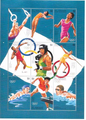 St. Vincent - Olympic, 1992 - Sheetlet of 9 MNH