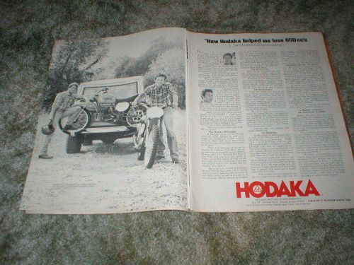 1976 HODAKA Super Rat 100 &amp; Super Combat 125 MOTOCROSS Original 2 pg CYCLE ad