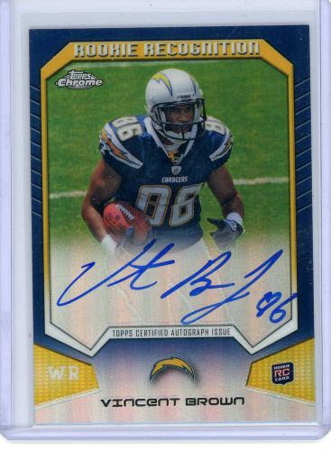2011 Topps Chrome VINCENT BROWN Autograph Rookie Recognition Refractor RC