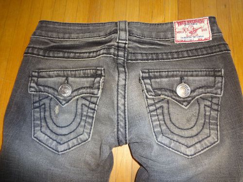 True Religion Desperado Billy Big T ultra low rise straight leg jeans 26