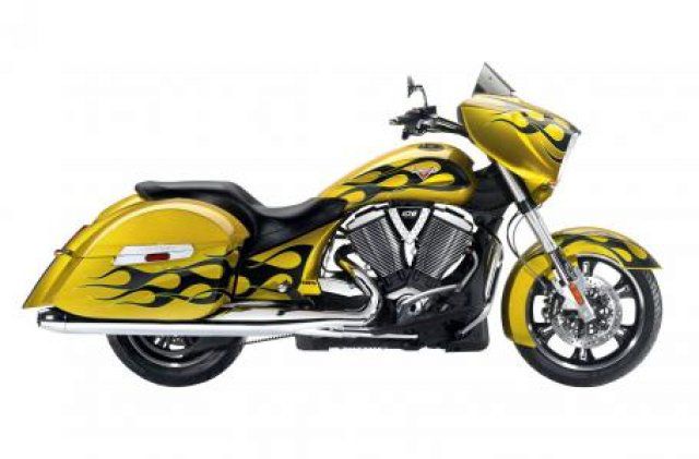 2014 victory cross country tequila gold with flames