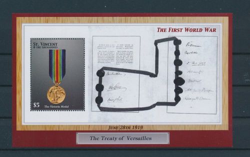 LE47483 St Vincent medals World War I military good sheet MNH