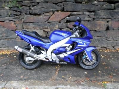 2007 yamaha yzf600r blue  sportbike 