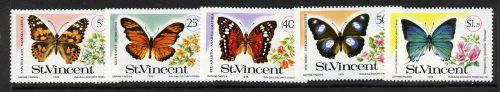St vincent 523-7 mnh butterflies, flowers