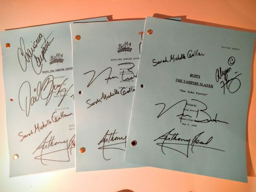 Buffy the vampire slayer 3 script full cast autographed script gellar hannigan