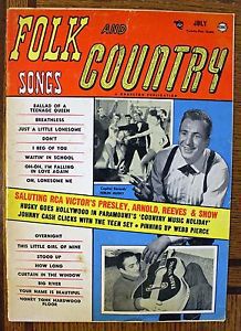 Rare folk &amp; country songs magazine- 7/58- gene vincent, johnny cash, webb pierce