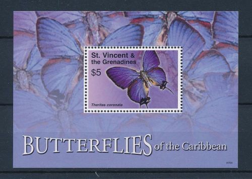 [33149] st. vincent &amp; grenadines 2007 butterflies schmetterlingen  mnh sheet