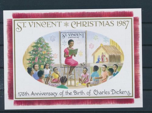 LF29427 St Vincent 1987 Charles Dickens christmas good sheet MNH