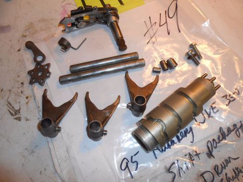 1995 husaberg wxe 350 transmission shift shaft +  forks  drum detent assembly