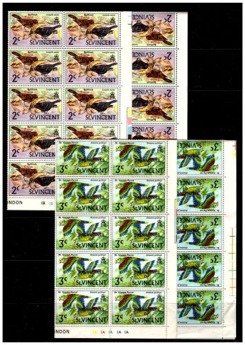 St Vincent Ovpt&#039;s Full Sheets Stamps x 10. Mint No Hinge/Fault. {#207 }