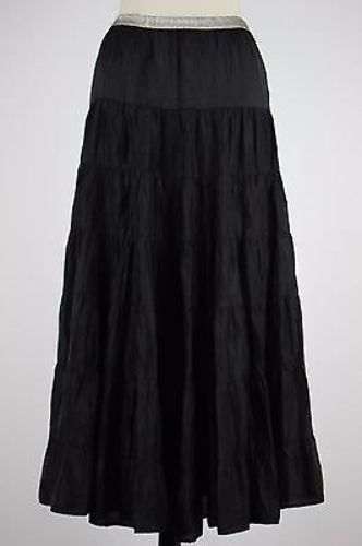 Twelfth Street By Cynthia Vincent Womens Black Solid Skirt Sz P 100% Acetate