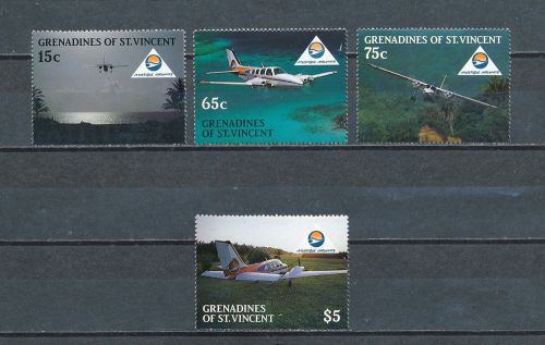 St. vincent  grenadines 591-4 mnh, aircraft 1988