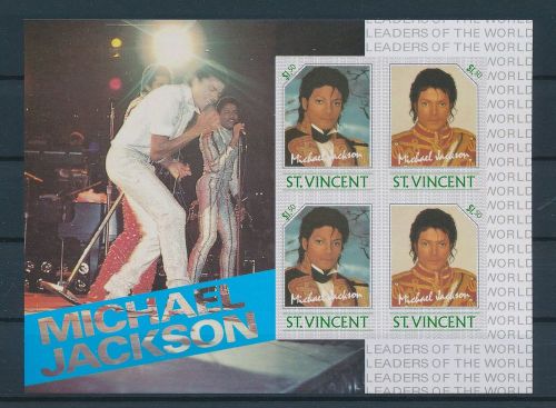 LE50440 St Vincent imperf Michael Jackson good sheet MNH