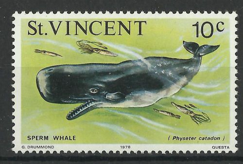 St vincent 1978 10c sperm whale reprint mint