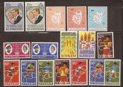 St vincent sets postage stamps m/mint condition (1003)