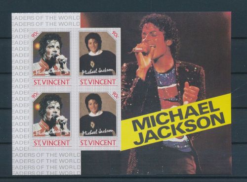 LE50441 St Vincent imperf Michael Jackson good sheet MNH