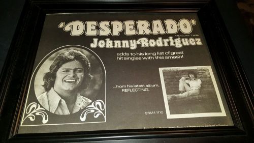 Johnny Rodriguez Desperado Rare Original Promo Poster Ad Framed!