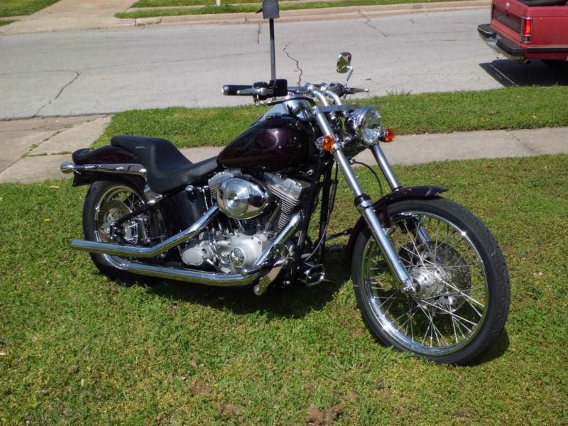 2002 FXST Black Cherry with Aluminum Ghost flames, New tires,oils,battery.
