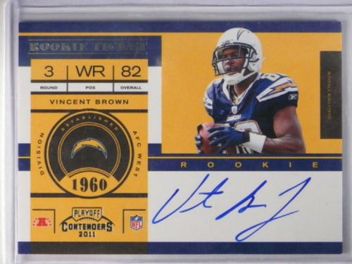 2011 Playoff Contenders Vincent Brown auto autograph rc rookie #233