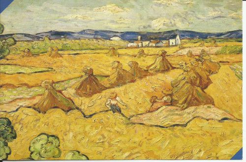 Vintage museum postcard : the haystacks by vincent van gogh  : unposted