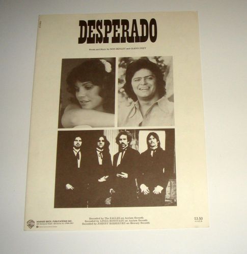 Original 1973 Linda Ronstadt Desperado 8 Page Sheet Music Free Shipping