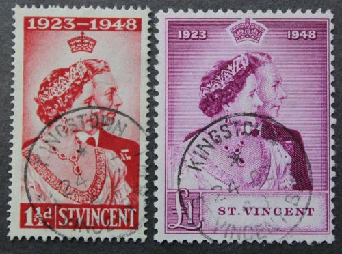 St. vincent #154-155 used, high value pair