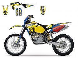 Husaberg - dream 3 blackbird grapic decal kit - suits 2006 - 2008 fe fs