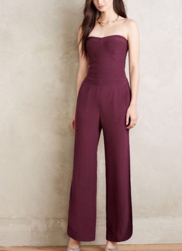 NWT Cynthia Vincent Twelfth Street Winterberry Jumpsuit 2 Anthropologie 70s