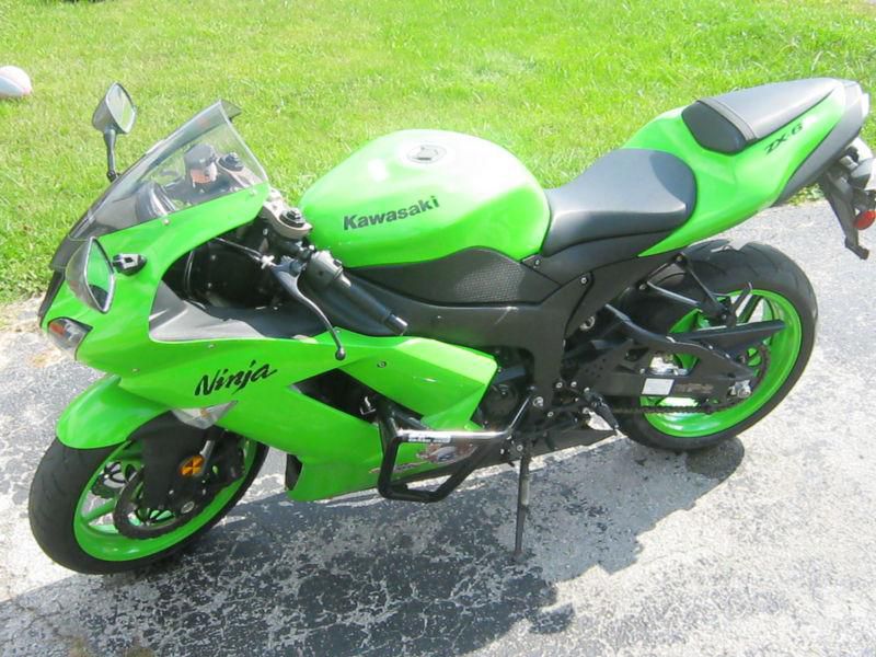 2008 kawasaki ninja® zx™-6r used lime green and lime green rims