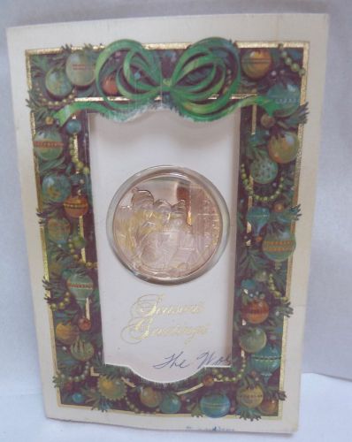 Franklin Mint 1974 Christmas Carolers Coin Christmas Card Vincent Miller