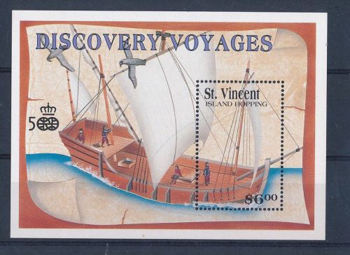 D106644 Sailing Ships Boats Discovery of America Columbus S/S MNH St.Vincent