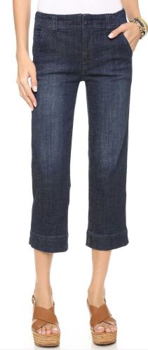Free People Blue High Rise Straight Crop Jeans - Vincent Size 24 $128