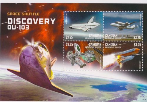 Canouan St Vincent - Space Shuttle Discovery 2015 - 1508 Sheetlet of 4 MNH