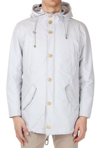 Corneliani cc collection men new gray hooded jacket raincoat windbreaker