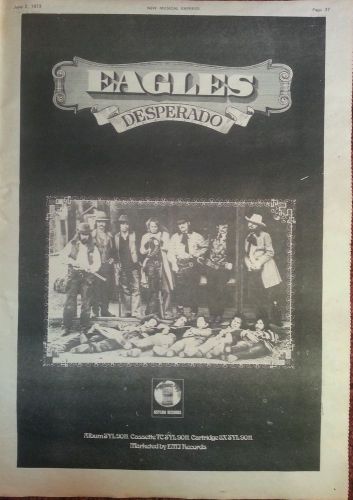 THE EAGLES DESPERADO ORIGINAL ADVERT 16 X 12&#034; POSTER SIZE 2 JUNE 1973