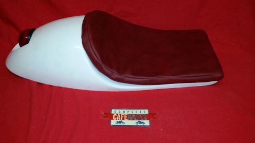 VINCENT STYLE CAFE RACER SEAT WITH BUILT IN STOP TAIL LIGHT &amp; PAD