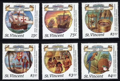 St Vincent 1988 US Constitution Bicentennial , Sc 1087-1092 , MNH
