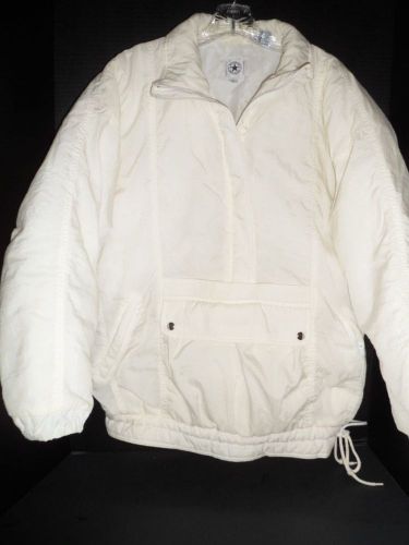 Winter jacket ski women&#039;s off white sz l 1/2 zip desperado nylon lightweight