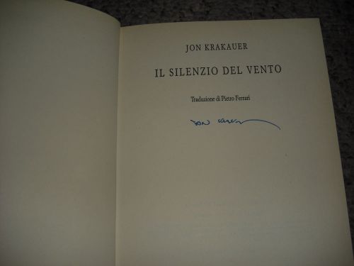 Signed italian ed! il silenzio del vento [eiger dreams] by jon krakauer hbdj &#039;99