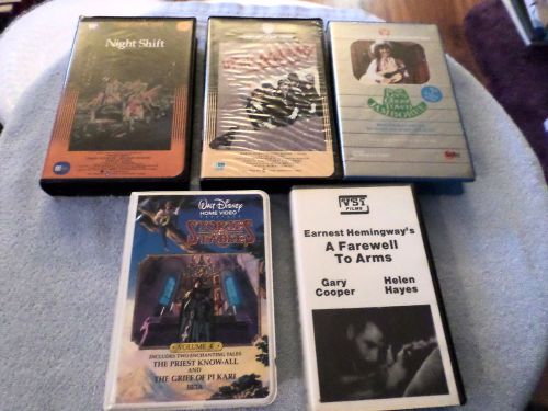 Lot of 5 betamax movies - (beta) - night shift / up the academy / farewell....