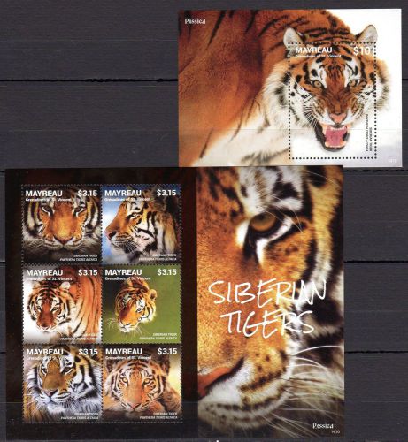 St.vincent mayreau 2014 wild animals tiger mnh