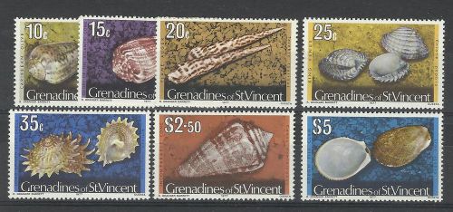 Grenadines of st vincent1977 shells reprint set mint