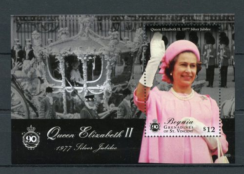Bequia gren st vincent 2016 mnh queen elizabeth ii 90th birthday 1v s/s stamps