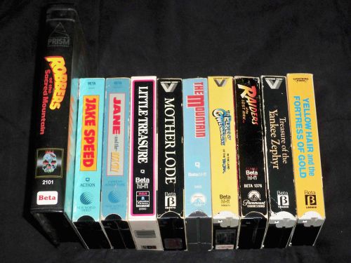Lot 10 cult adventure beta tapes rare - jake speed mother lode mountain raiders