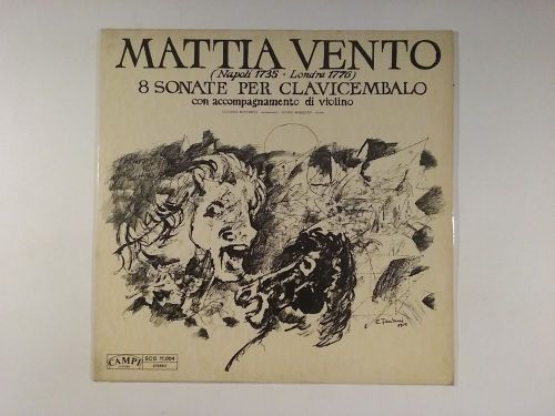 Mattia vento 8 sonate x clavicembalo &amp; violino bettarini mozzato campi italy lp