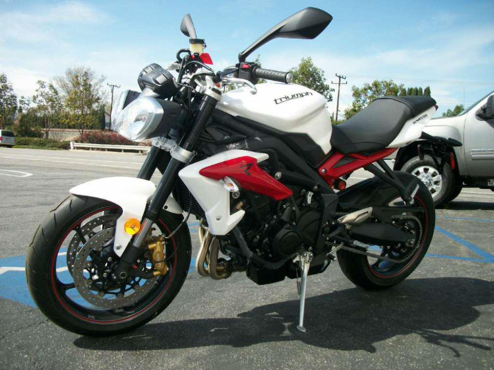 2013 triumph street triple r abs - crystal white  sportbike 