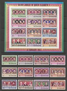 St vincent 1977 silver jubilee mini sheet / stamps set mint